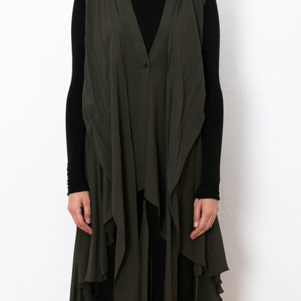 avaleigh Sheer Flowing Viscose Long Vest – Lightweight Layering